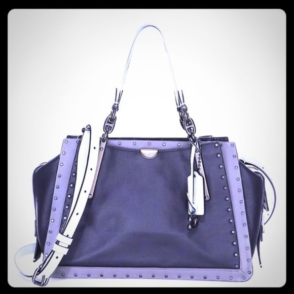 ISO * Coach Purple & White Dreamer Studded Bag - Picture 1 of 1